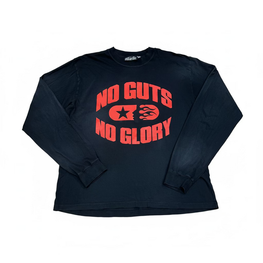 HELLSTAR NO GUTS NO GLORY BLACK & RED LONG SLEEVE T-SHIRT