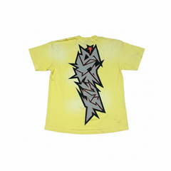 HELLSTAR CRACK PRINT YELLOW T-SHIRT