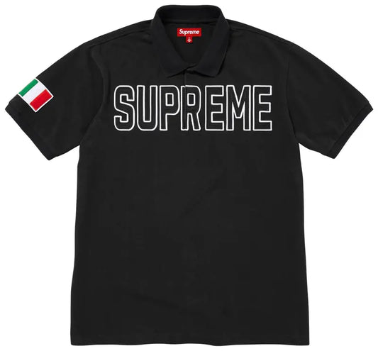 SUPREME TWILL APPLIQUE POLO 'BLACK'