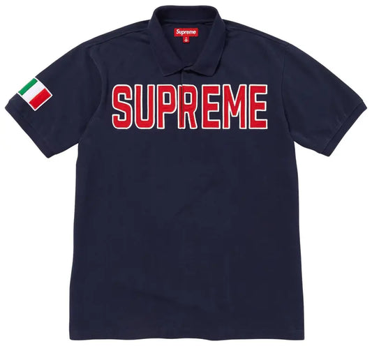 SUPREME TWILL APPLIQUE POLO NAVY/RED