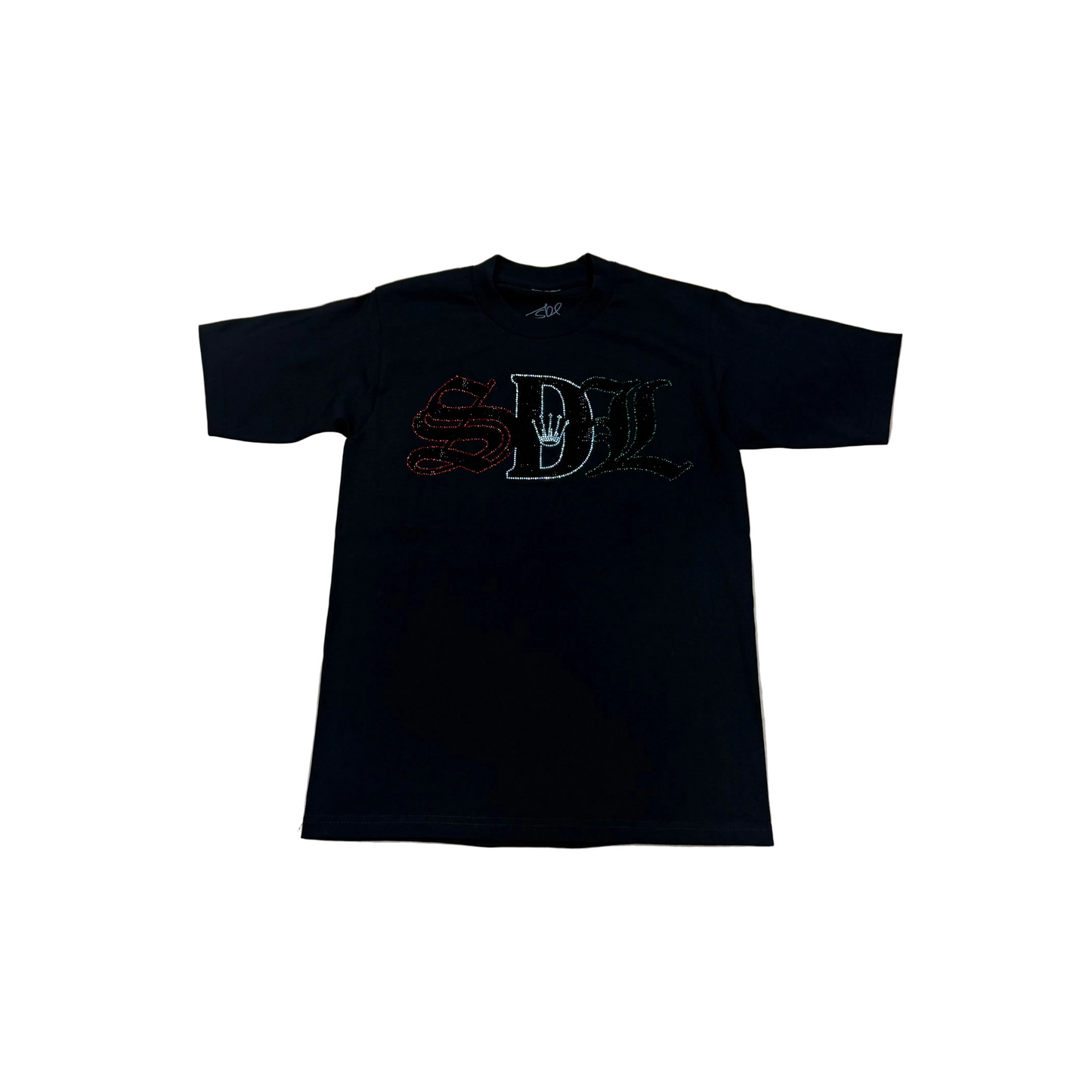 SKYS DA LIMIT MEXICO RHINESTONE CHAPO BLACK T-SHIRT