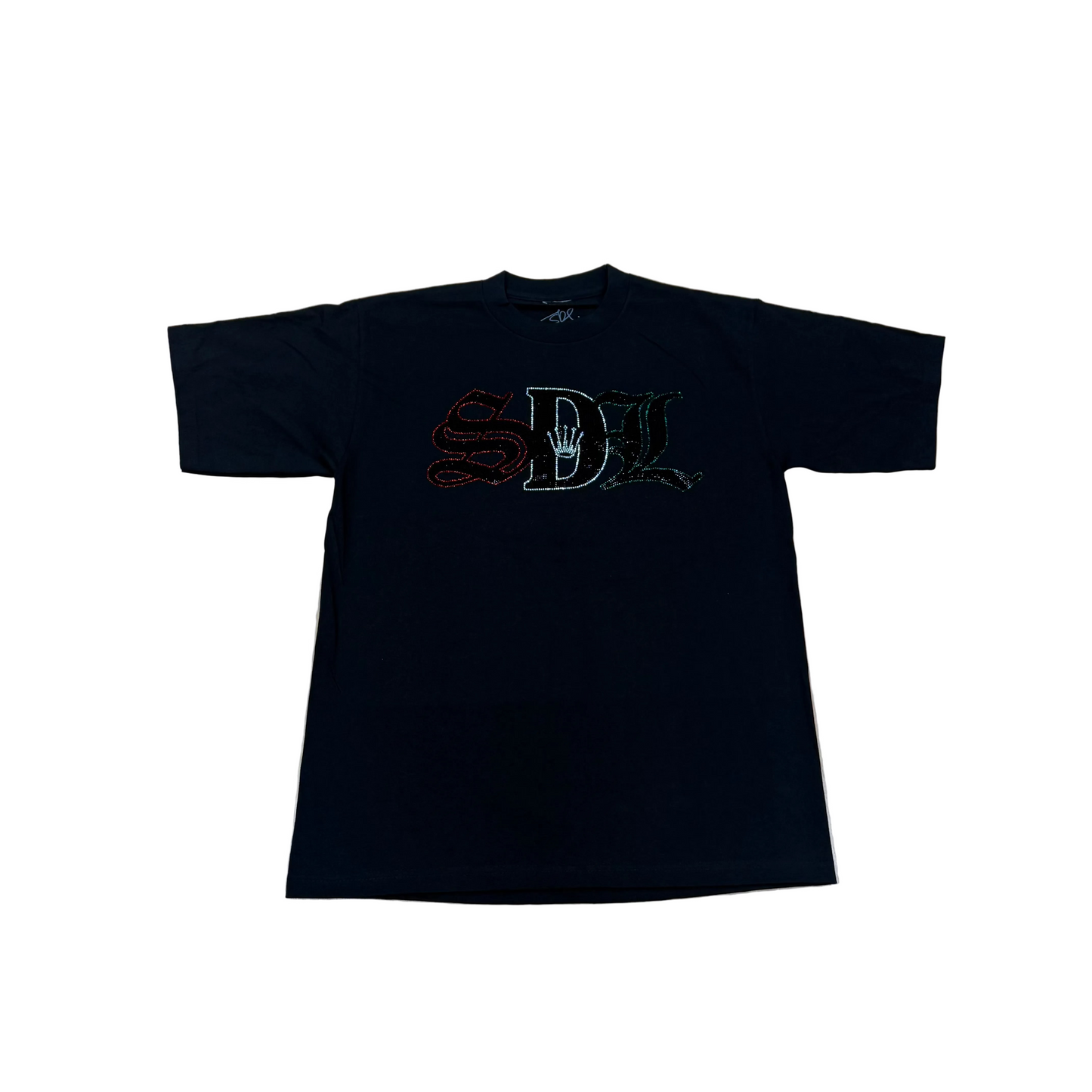 SKYS DA LIMIT VIRGIN MARY MEXICO RHINESTONE BLACK T-SHIRT