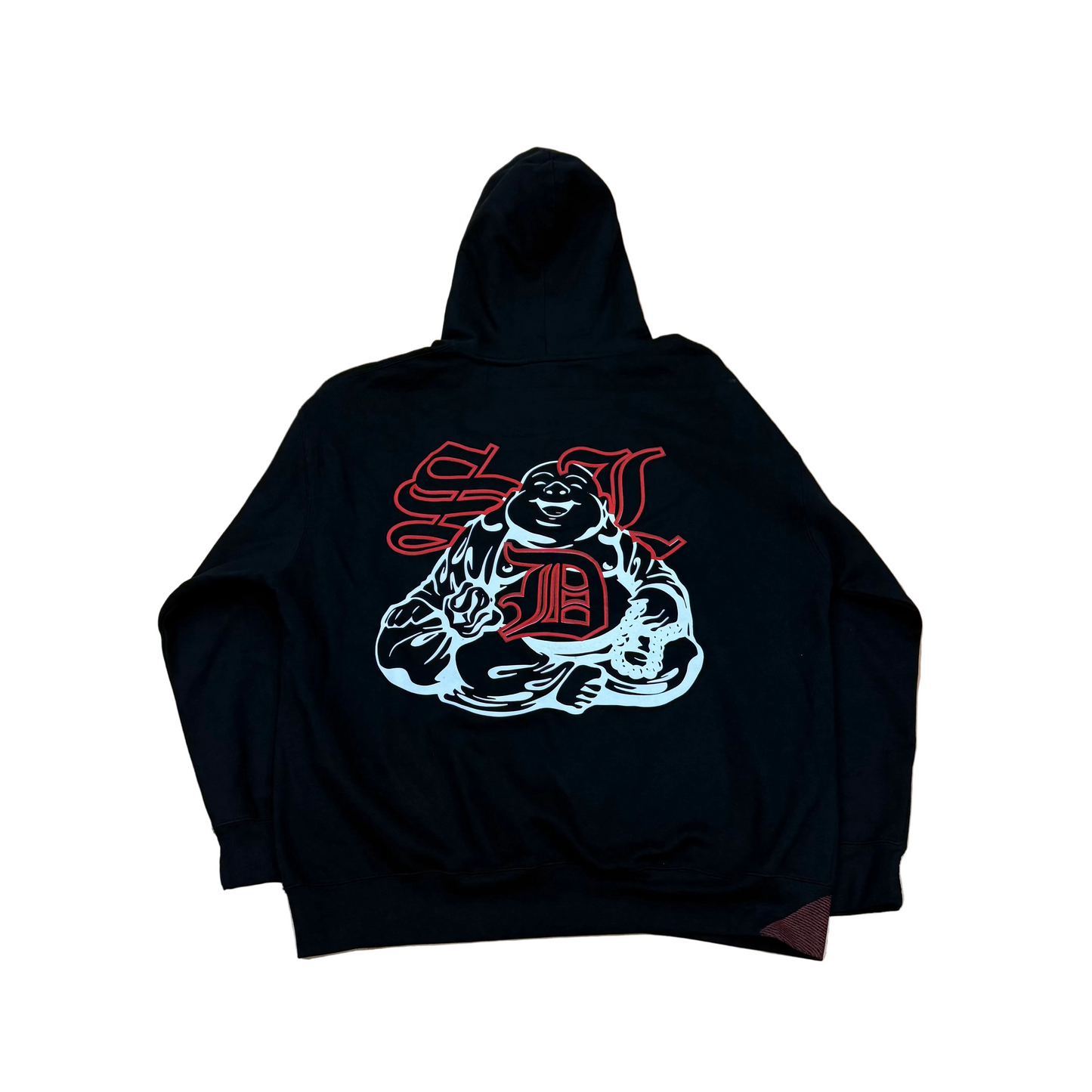 SKYS DA LIMIT RED BUDDHA RHINESTONE HOODIE