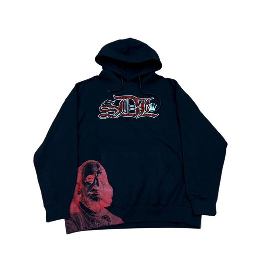 SKYS DA LIMIT RED BUDDHA RHINESTONE HOODIE