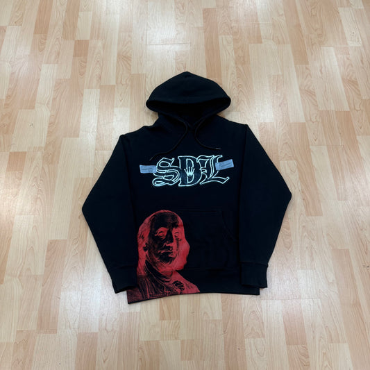 SKYS DA LIMIT BLACK RED VIRGIN MARY TAPE HOODIE (PRE-OWNED)