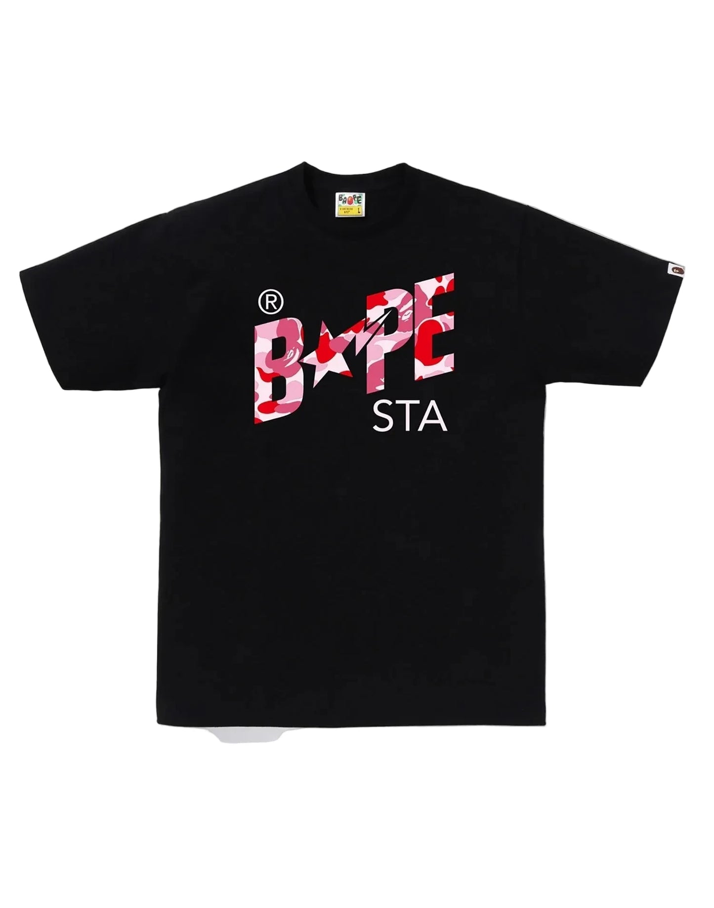 BAPE STA PINK CAMO BLACK T-SHIRT