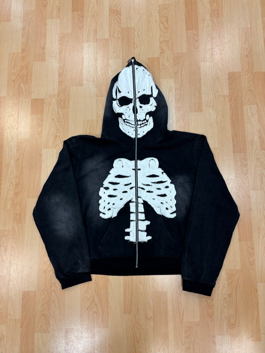 AWFUL LOT OF COUGH SYRUP BLACK "SKELETON ZIP-UP" (PRE-OWNED)