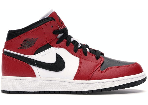 JORDAN 1 MID CHICAGO BLACK TOE (GS)