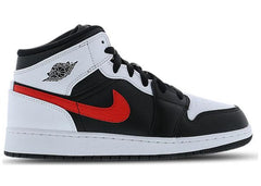 Jordan 1 Mid White Black Chile Red (GS)